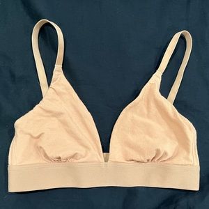Negative cotton triangle bra in buff size 2